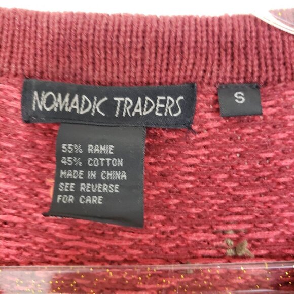 Nomadic Traders Floral Cardigan Vintage Knit Nordic Sweater Womens Size Small - Picture 4 of 11